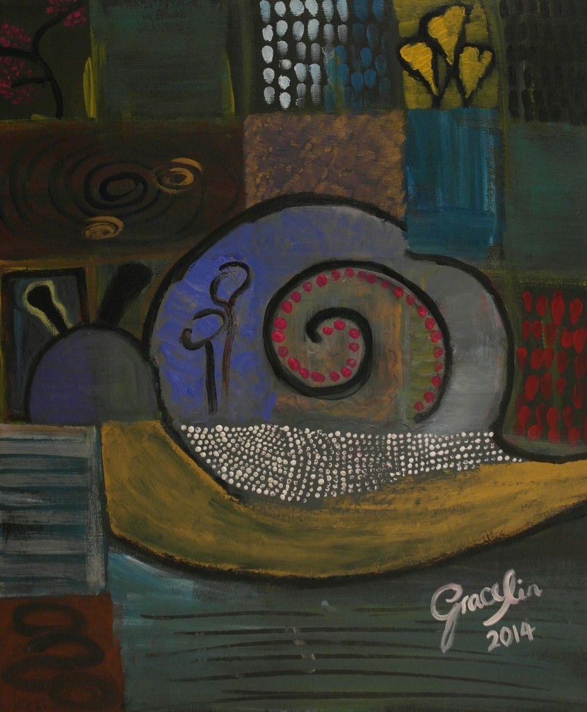 'The Little Snail', 19.6 x 23.6", Acrylic on Canvas, 2014