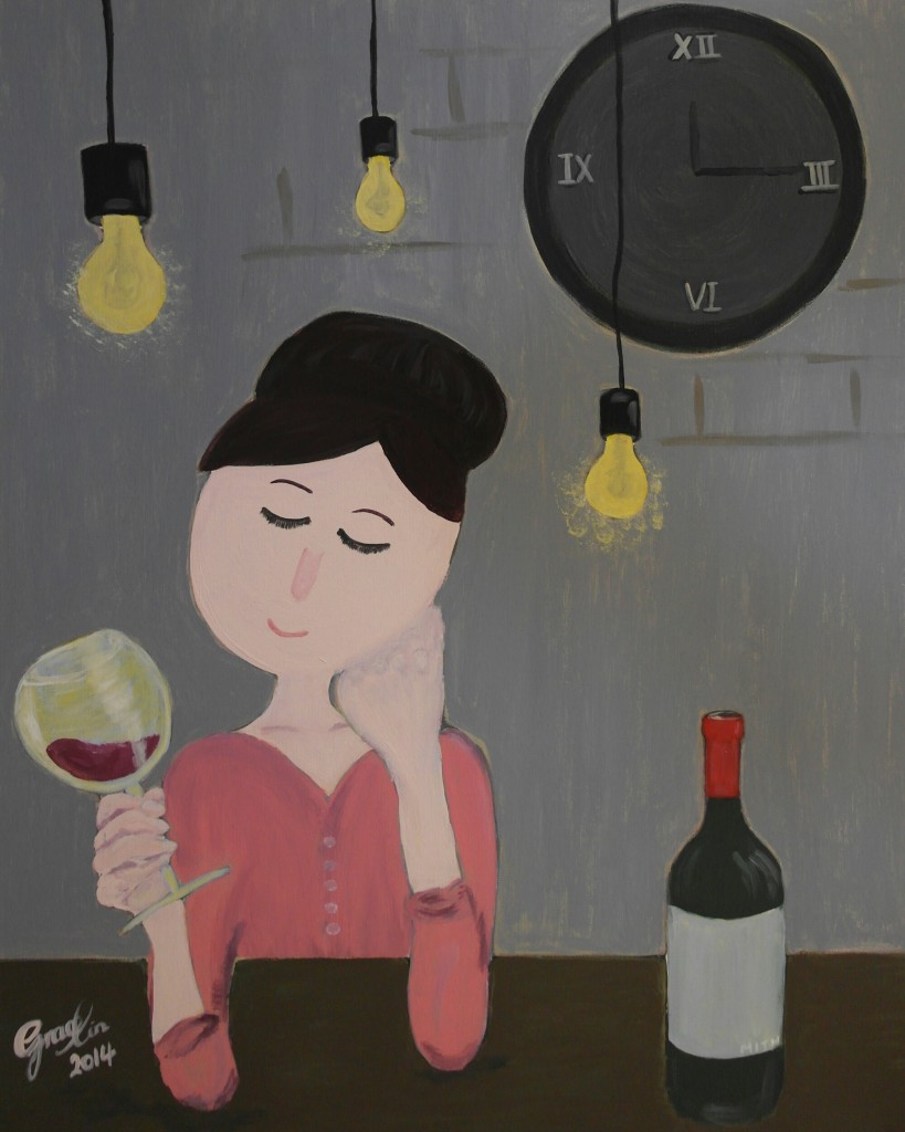 '12:15 am', 24 x 30", Acrylic on Canvas, 2014